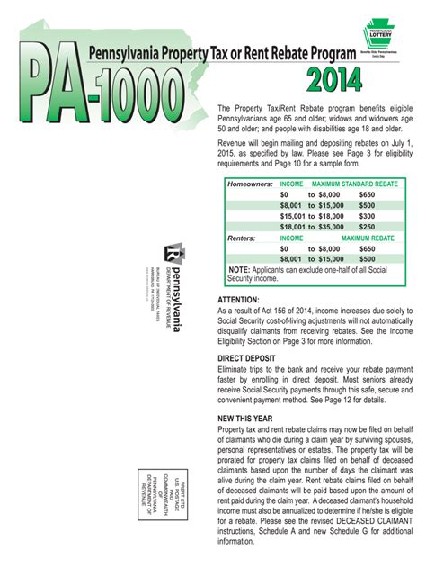 of Revenue district offices. . How to fill out pa rent rebate form